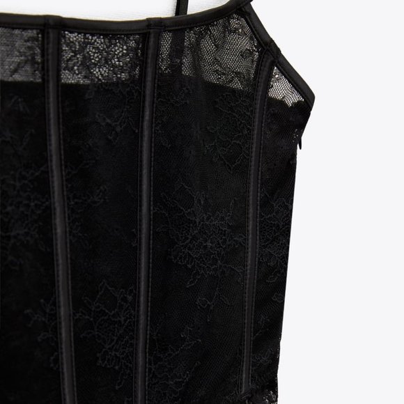 NWT LACE CORSET BLACK - REF. 1067/404. - Picture 4 of 10